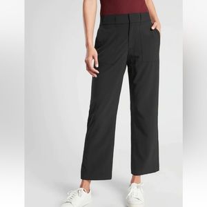 Athleta Tribeca Utility Crop Pants Black Size 8 Zip Pockets Hiking 446630